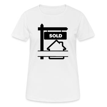 Panneau de logo transparent avec vendu - T-shirt respirant Femme - blanc - Devant - AI Model Female 172 dark (172cm)