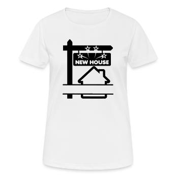 Immobilienmakler neues Haus - Frauen T-Shirt atmungsaktiv - Weiß - Vorne - AI Model Female 172 dark (172cm)