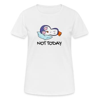 Pas aujourd’hui Pingouin Paresseux Cadeau Sommeil Sommeil - T-shirt respirant Femme - blanc - Devant - AI Model Female 172 dark (172cm)