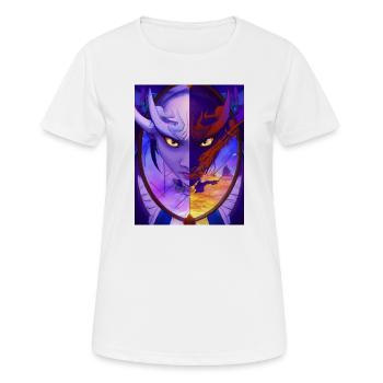 Vue du dragon samouraï dans l’image miroir - T-shirt respirant Femme - blanc - Devant - AI Model Female 172 dark (172cm)
