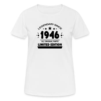 1946 - Born 1946 - Women's Breathable T-Shirt - white - Front - AI Model Female 172 dark (172cm)