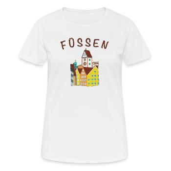 Füssen, romantische Altstadt, Schloss, Bayern - Frauen T-Shirt atmungsaktiv - Weiß - Vorne - AI Model Female 172 dark (172cm)