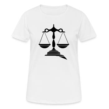 Loi de la Balance - T-shirt respirant Femme - blanc - Devant - AI Model Female 172 dark (172cm)