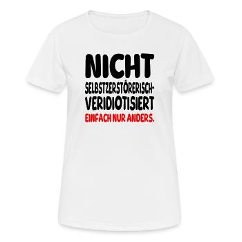 einfach nur anders - Frauen T-Shirt atmungsaktiv - Weiß - Vorne - AI Model Female 172 dark (172cm)