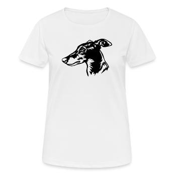 Greyhound Kopf - Frauen T-Shirt atmungsaktiv - Weiß - Vorne - AI Model Female 172 dark (172cm)