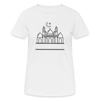 Moschee mit transparenter Textleiste - Frauen T-Shirt atmungsaktiv - Weiß - Vorne - AI Model Female 172 dark (172cm)