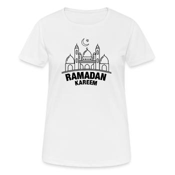 Mosquée Ramadan Kareem - T-shirt respirant Femme - blanc - Devant - AI Model Female 172 dark (172cm)