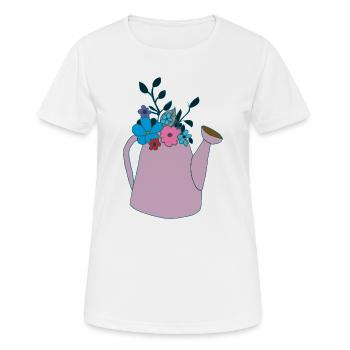 Arrosoir violet - T-shirt respirant Femme - blanc - Devant - AI Model Female 172 dark (172cm)