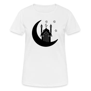 Moschee religiöse Kultstätte im Mond - Frauen T-Shirt atmungsaktiv - Weiß - Vorne - AI Model Female 172 dark (172cm)