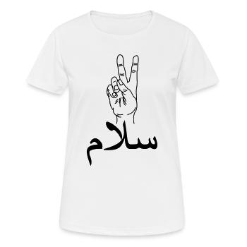 Arab peace hand gesture peace - Women's Breathable T-Shirt - white - Front - AI Model Female 172 dark (172cm)