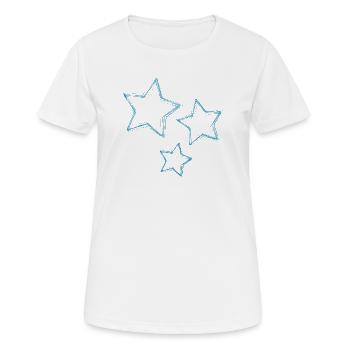 ETOILE. ETOILES. STAR. ETOILES. FÊTE. ANNIVERSAIRE - T-shirt respirant Femme - blanc - Devant - AI Model Female 172 dark (172cm)