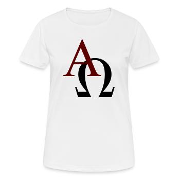 Alpha und Omega - Frauen T-Shirt atmungsaktiv - Weiß - Vorne - AI Model Female 172 dark (172cm)