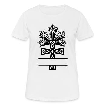 Monogramme cinq étoiles de croix celtique - T-shirt respirant Femme - blanc - Devant - AI Model Female 172 dark (172cm)