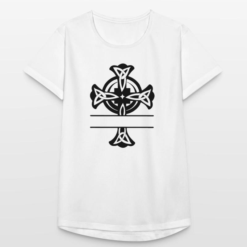 Keltisches Kreuz Logo oder Monogramm Frauen T-Shirt atmungsaktiv
