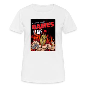 Play Fun Enjoy GAME TIME Gamer Shirt Real Gamer - Women's Breathable T-Shirt - white - Front - AI Model Female 172 dark (172cm)