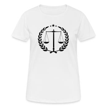 Balance en couronne de laurier et trois petits astérisques - T-shirt respirant Femme - blanc - Devant - AI Model Female 172 dark (172cm)