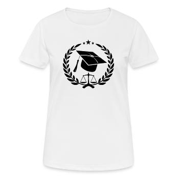 Erfolgreiches Kappenlogo in Lorbeerkranz - Frauen T-Shirt atmungsaktiv - Weiß - Vorne - AI Model Female 172 dark (172cm)