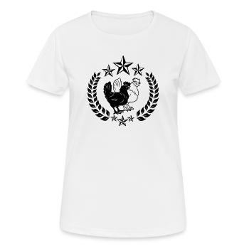 Weißes und schwarzes Huhn - Frauen T-Shirt atmungsaktiv - Weiß - Vorne - AI Model Female 172 dark (172cm)