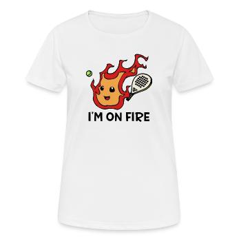 Spieler Padel Statement Training Racket Turnier - Frauen T-Shirt atmungsaktiv - Weiß - Vorne - AI Model Female 172 dark (172cm)