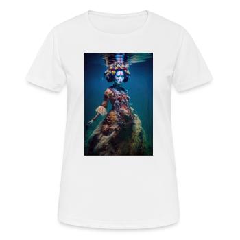 Geisha zombie sous l'eau - T-shirt respirant Femme - blanc - Devant - AI Model Female 172 dark (172cm)