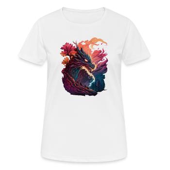 Dragon asiatique - T-shirt respirant Femme - blanc - Devant - AI Model Female 172 dark (172cm)