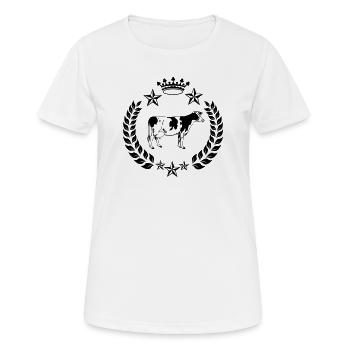 Kuhkrone und zwei Sterne darüber - Frauen T-Shirt atmungsaktiv - Weiß - Vorne - AI Model Female 172 dark (172cm)