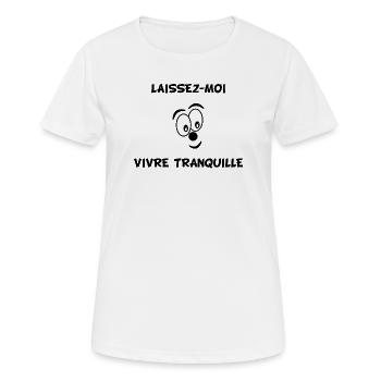 HUMOUR. CITATION. MESSAGE. RETRAITE. ANNIVERSAIRE. - T-shirt respirant Femme - blanc - Devant - AI Model Female 172 dark (172cm)