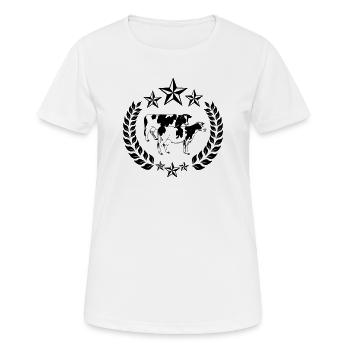 Kühe im Lorbeerkranz sechs Sterne - Frauen T-Shirt atmungsaktiv - Weiß - Vorne - AI Model Female 172 dark (172cm)