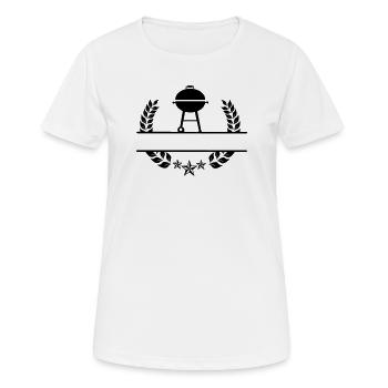 Couronne de laurier monogramme BBQ - T-shirt respirant Femme - blanc - Devant - AI Model Female 172 dark (172cm)