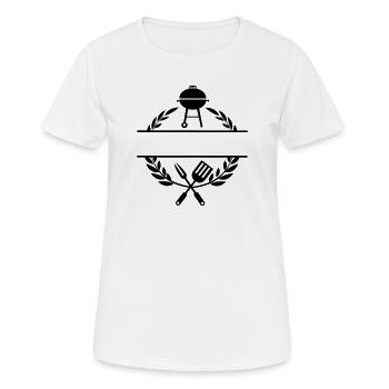 BBQ-Monogramm - Frauen T-Shirt atmungsaktiv - Weiß - Vorne - AI Model Female 172 dark (172cm)