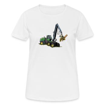 Harvester, Holzerntemaschine - Frauen T-Shirt atmungsaktiv - Weiß - Vorne - AI Model Female 172 dark (172cm)