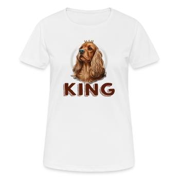 CHIEN COCKER KING COMBAT RACE MIGNON SAUVETAGE - T-shirt respirant Femme - blanc - Devant - AI Model Female 172 dark (172cm)