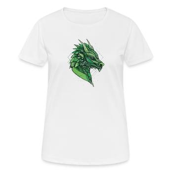 Stylized, geometric dragon - Women's Breathable T-Shirt - white - Front - AI Model Female 172 dark (172cm)