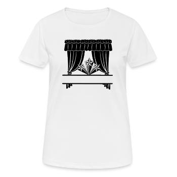 Vorhänge Theaterstar mit Namensleiste - Frauen T-Shirt atmungsaktiv - Weiß - Vorne - AI Model Female 172 dark (172cm)