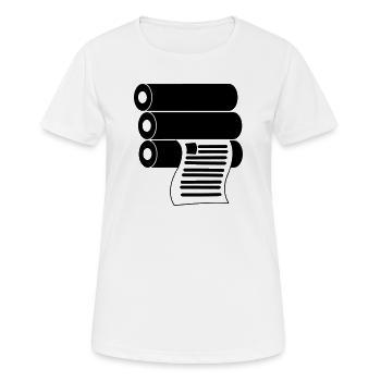 Logo drucken - Frauen T-Shirt atmungsaktiv - Weiß - Vorne - AI Model Female 172 dark (172cm)