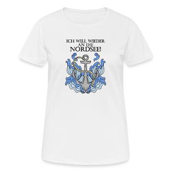 Nordsee - Frauen T-Shirt atmungsaktiv - Weiß - Vorne - AI Model Female 172 dark (172cm)