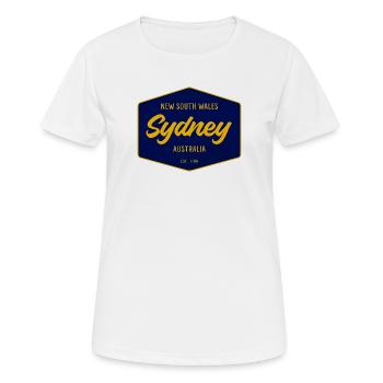 Sydney Schild Vintage Schrift - Frauen T-Shirt atmungsaktiv - Weiß - Vorne - AI Model Female 172 dark (172cm)