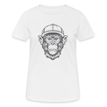 Funky Affe - Frauen T-Shirt atmungsaktiv - Weiß - Vorne - AI Model Female 172 dark (172cm)