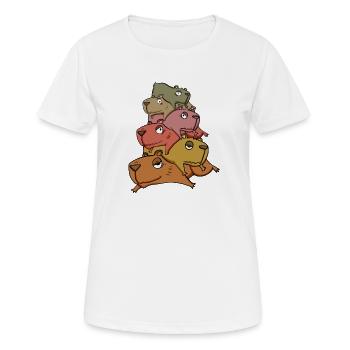Capybara pile capybara - Women's Breathable T-Shirt - white - Front - AI Model Female 172 dark (172cm)