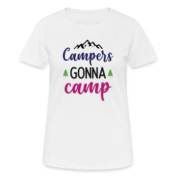 Camper auf dem Weg zum Camp - Frauen T-Shirt atmungsaktiv - Weiß - Vorne - AI Model Female 172 dark (172cm)