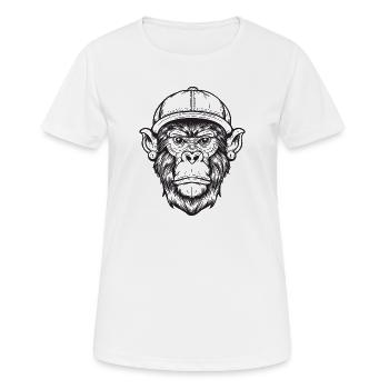 Funky Affe - Frauen T-Shirt atmungsaktiv - Weiß - Vorne - AI Model Female 172 dark (172cm)
