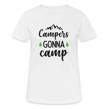 Camper auf dem Weg zum Camp - Frauen T-Shirt atmungsaktiv - Weiß - Vorne - AI Model Female 172 dark (172cm)