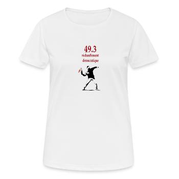Réchauffement démocratique - T-shirt respirant Femme - blanc - Devant - AI Model Female 172 dark (172cm)