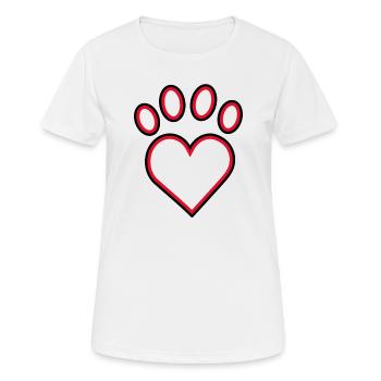 Pawprint Heart Emblem - Women's Breathable T-Shirt - white - Front - AI Model Female 172 dark (172cm)
