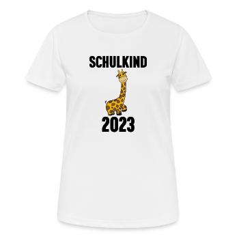Schuldkind Einschulung 2023 - Frauen T-Shirt atmungsaktiv - Weiß - Vorne - AI Model Female 172 dark (172cm)