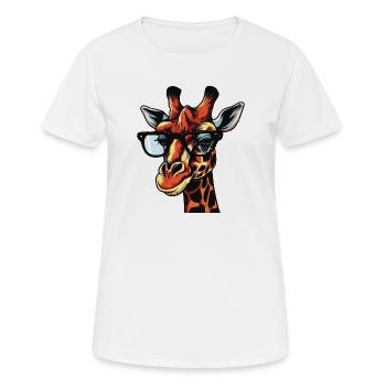 Cartoon-Comic-Giraffen-Design - Frauen T-Shirt atmungsaktiv - Weiß - Vorne - AI Model Female 172 dark (172cm)