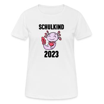 Schuldkind Einschulung 2023 - Frauen T-Shirt atmungsaktiv - Weiß - Vorne - AI Model Female 172 dark (172cm)