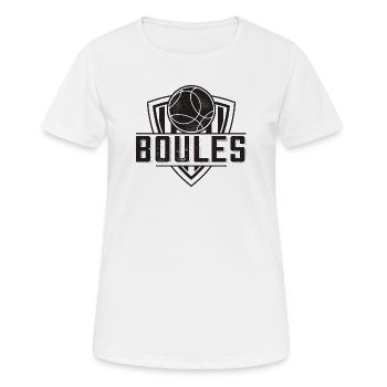 Boule boule boules pour bouler pétanque - T-shirt respirant Femme - blanc - Devant - AI Model Female 172 dark (172cm)