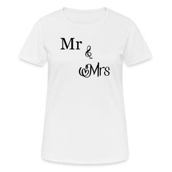 Mr and Mrs - Women's Breathable T-Shirt - white - Front - AI Model Female 172 dark (172cm)
