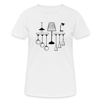 Sammlung von Lampen und Beleuchtung - Frauen T-Shirt atmungsaktiv - Weiß - Vorne - AI Model Female 172 dark (172cm)